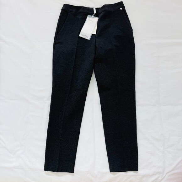 NEW Max Mara Pegno slim fit cropped ankle trouser charcoal grey gray NWT size 8 - Picture 3 of 6